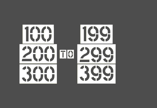100 Number Stencils Set (100-199 OR 200-299 OR 300-399 etc)